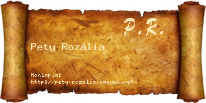Pety Rozália névjegykártya